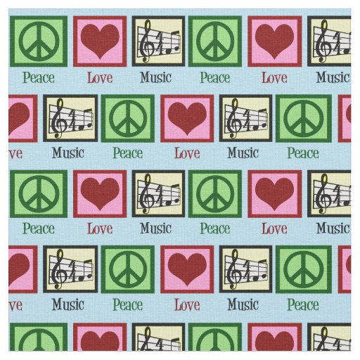 Peace Love Music Fabric