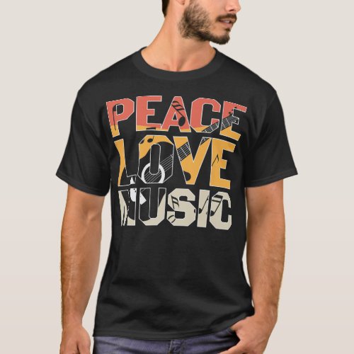 Peace Love Music Guitar Player Premium  T_Shirt