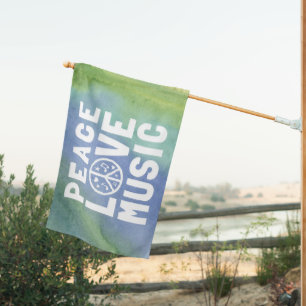 Peace Love Music House Flag