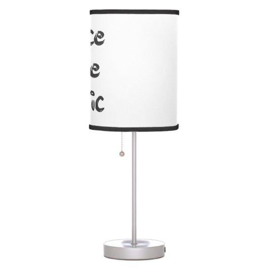 Peace, Love, Music in Black Writing Table Lamp (Right)