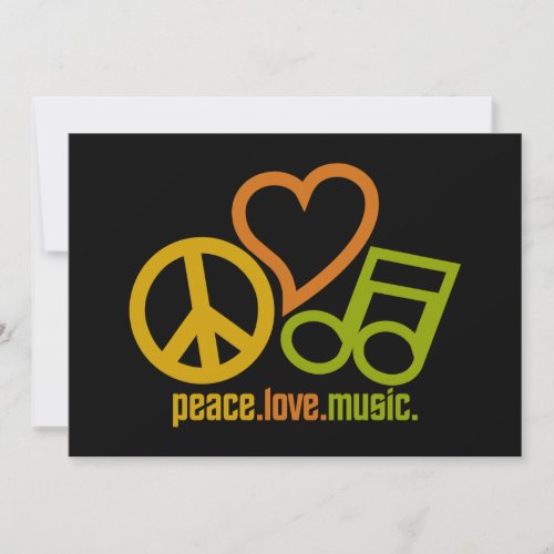 Peace Love Music invitation customizable Invitation
