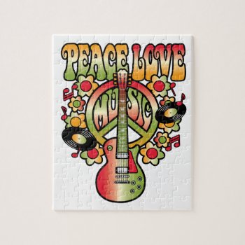 Peace-love-music Jigsaw Puzzle by Lisann52 at Zazzle
