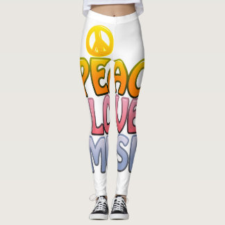 Peace love music. leggings