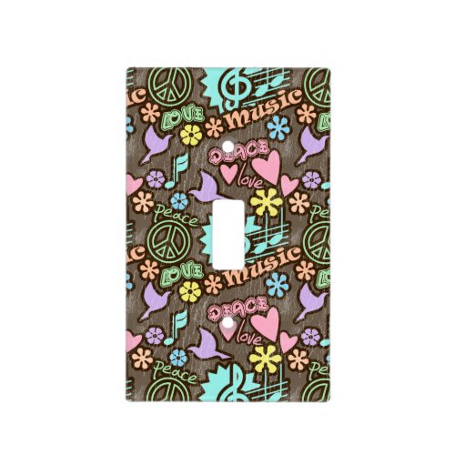 Peace Love Music Light Switch Cover