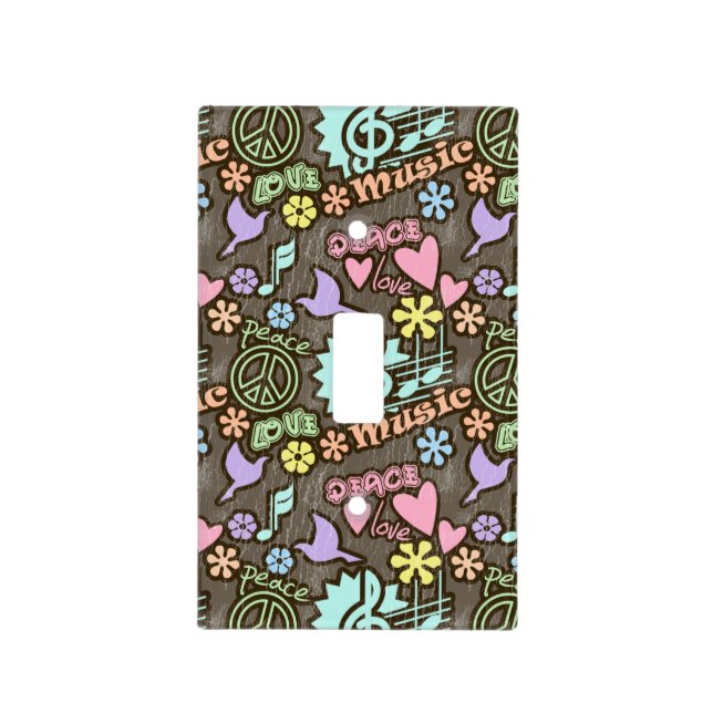 Peace, Love, Music Light Switch Cover (Front)