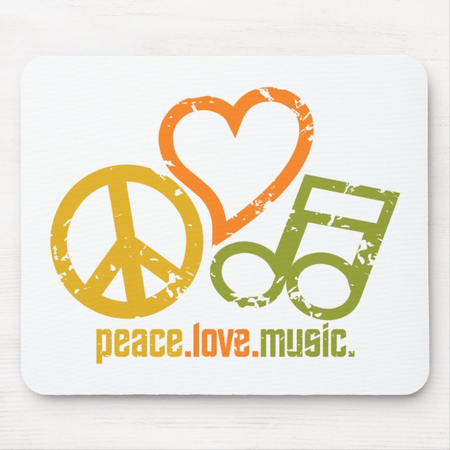 Peace Love Music mousepad (Front)