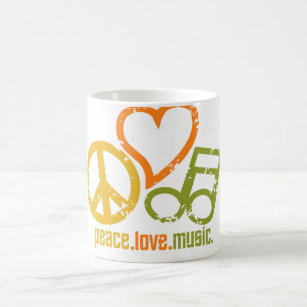 Peace Love Music mug - choose style & color