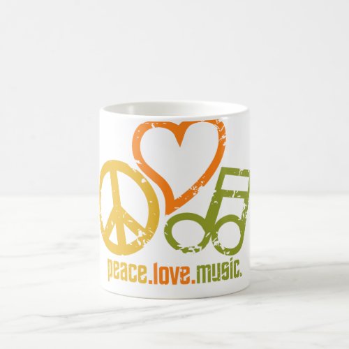 Peace Love Music mug _ choose style  color