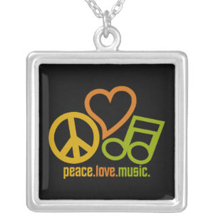 Peace Love Music necklace