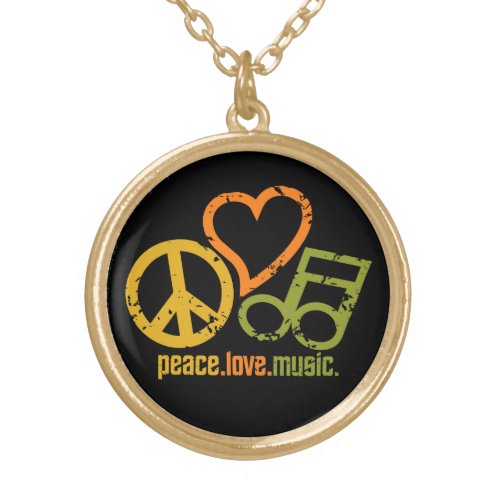 Peace Love Music necklace