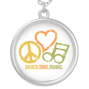 Peace Love Music necklace