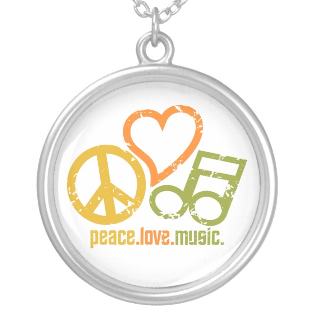 Peace Love Music necklace (Front)