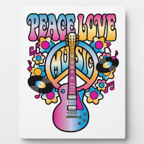 Peace Love Music Plaque