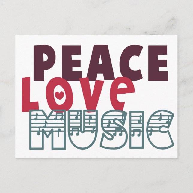 Peace Love Music Postcard (Front)