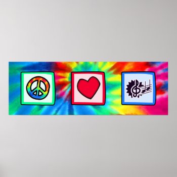 Peace  Love  Music Poster by MusicPlanet at Zazzle
