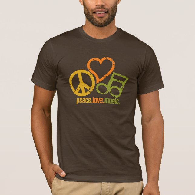 Peace Love Music shirt - choose style & color (Front)