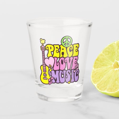 Peace Love Music Shot Glass