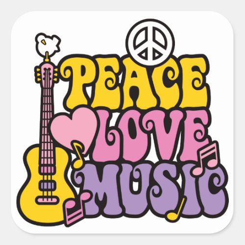 Peace Love Music Sticker