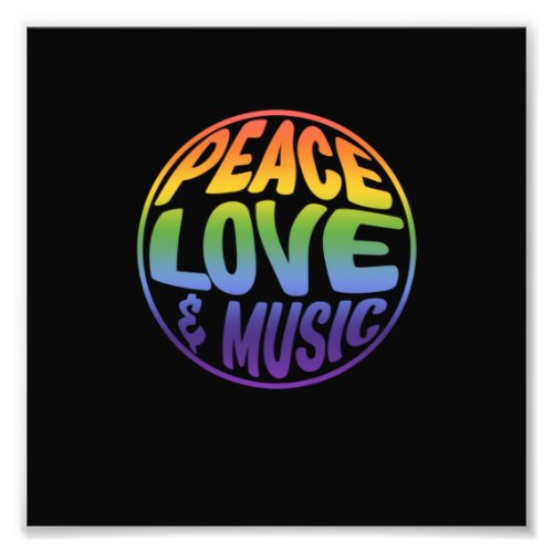 Peace Love Music Support Earth World Peace Day Photo Print