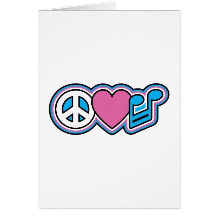 PEACE LOVE MUSIC Symbols Card