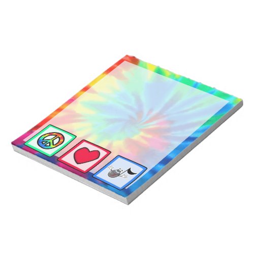 Peace Love Music Tie Dye Notepad