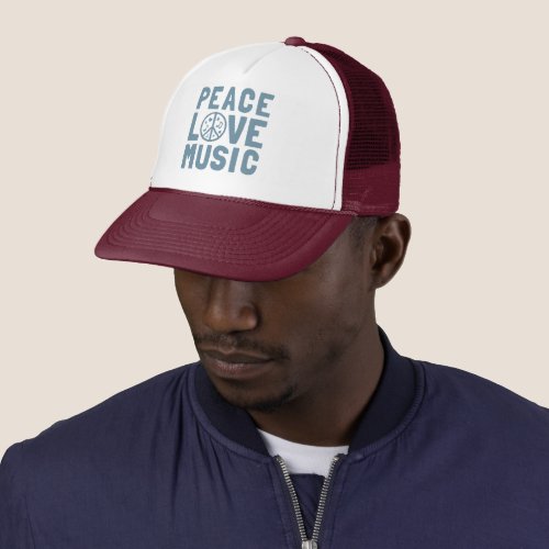 Peace Love Music Trucker Hat
