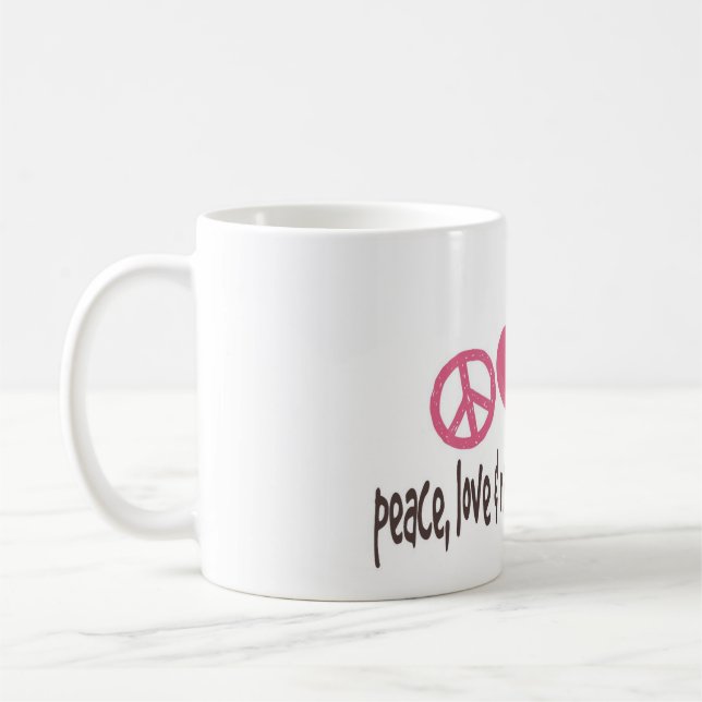 peace, love & nam myoho renge Coffee Mug (Left)