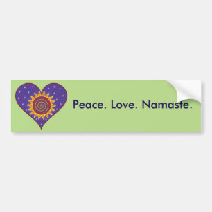 Peace. Love. Namaste. Bumper Sticker