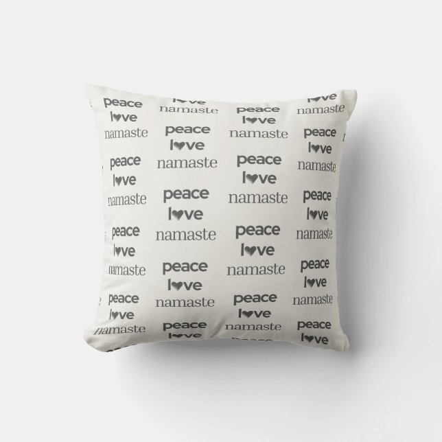 Peace Love Namaste -Reversible Modern Motivational Throw Pillow (Front)