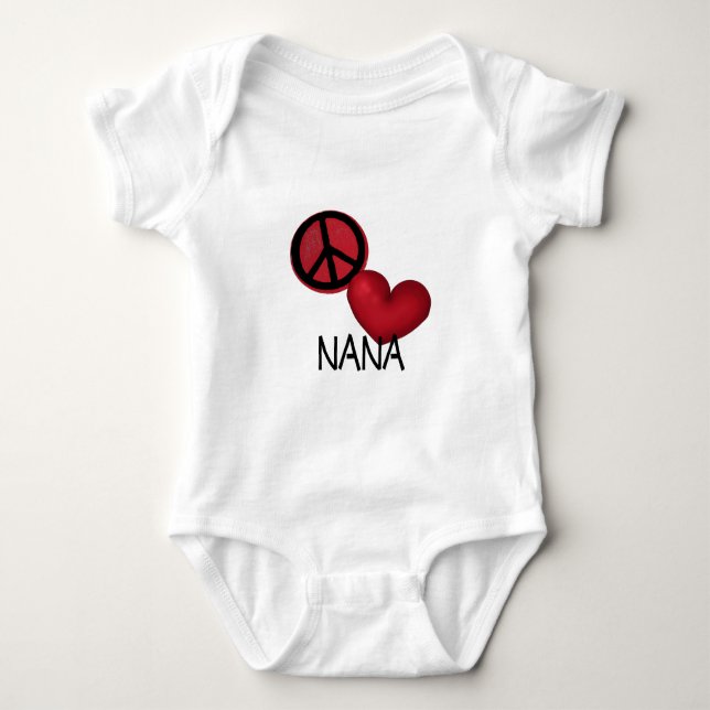 Peace Love Nana Baby Bodysuit (Front)