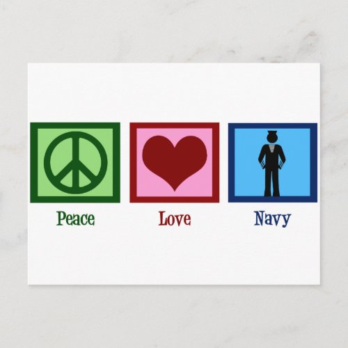Peace Love Navy Postcard