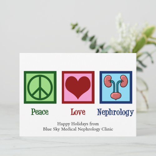 Peace Love Nephrology Christmas Nephrologist Holiday Card