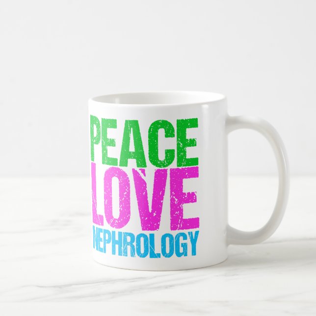 Peace Love Nephrology Coffee Mug (Right)