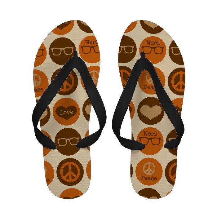 Peace Love Nerd Flip Flops