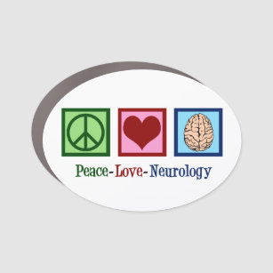 Peace Love Neurology Car Magnet