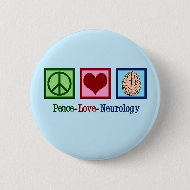 Peace Love Neurology - Neurologist Button (Front)