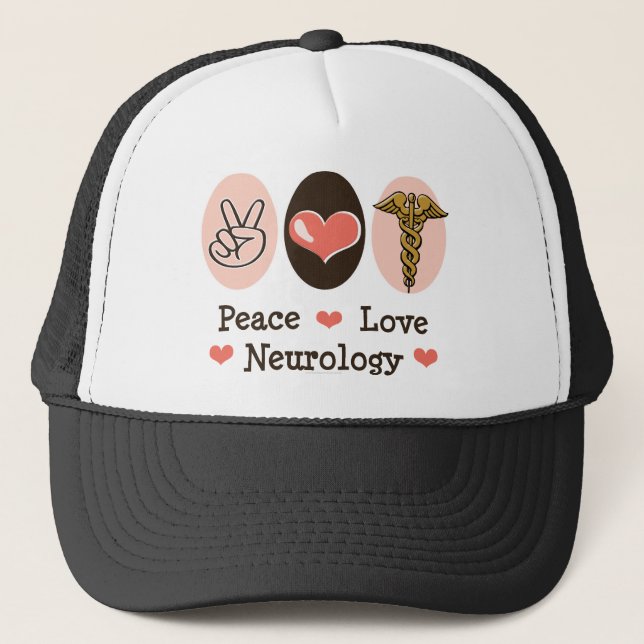 Peace Love Neurology Neurologist Hat (Front)