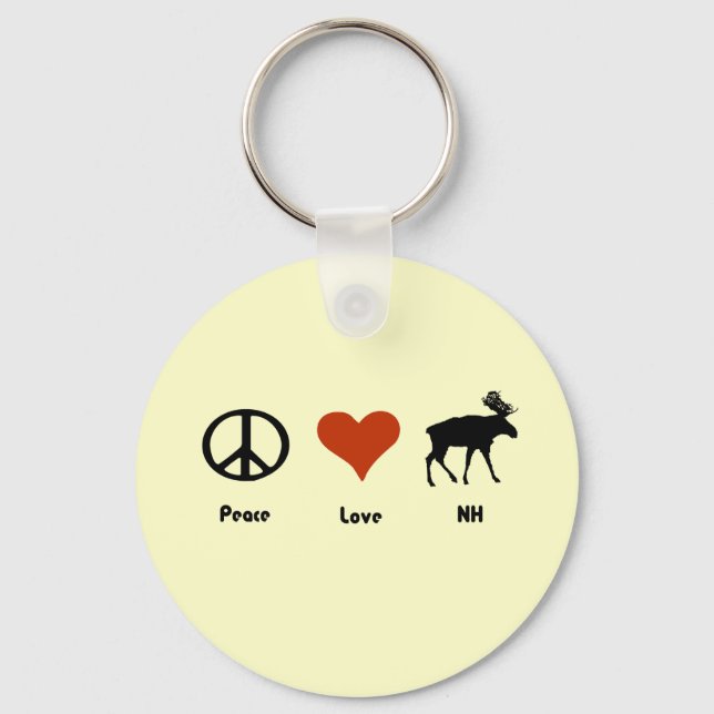 Peace Love New Hampshire Keychain (Front)