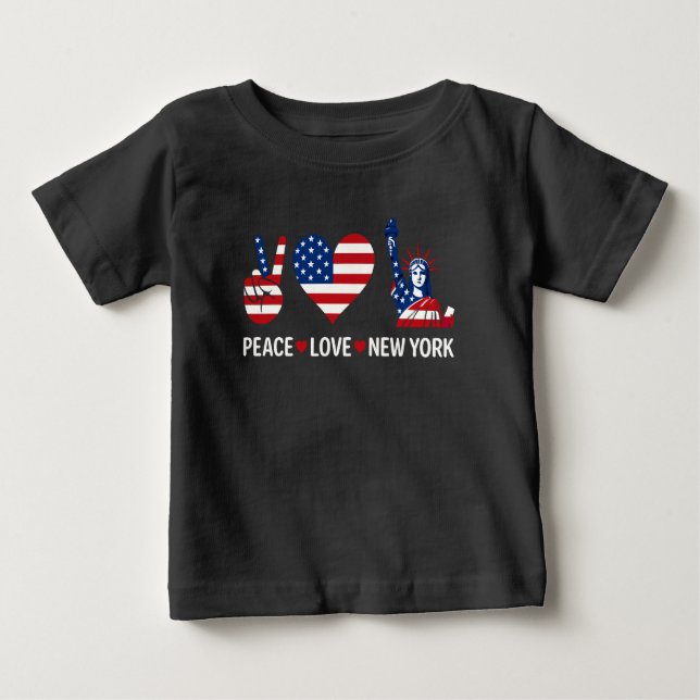 Peace Love New York Baby T-Shirt (Front)