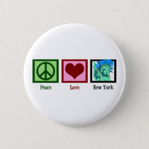 Peace Love New York Button