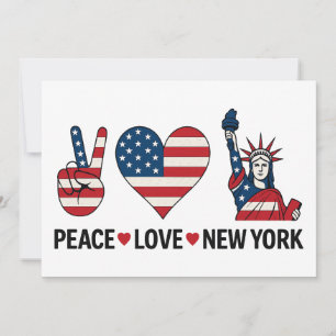 Peace Love New York Invitation