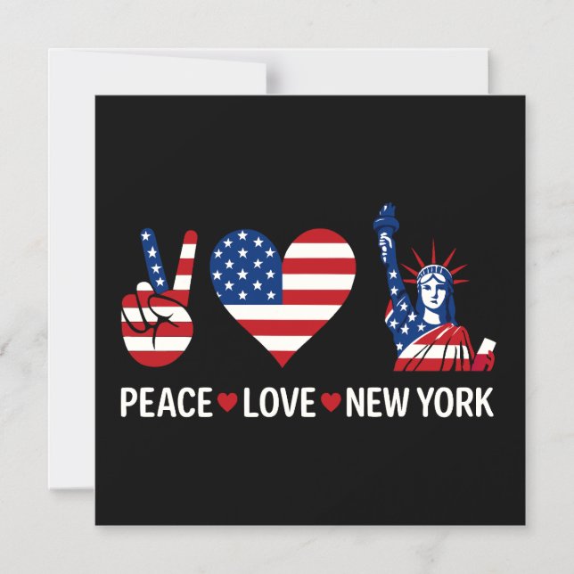 Peace Love New York Magnetic Invitation (Front)