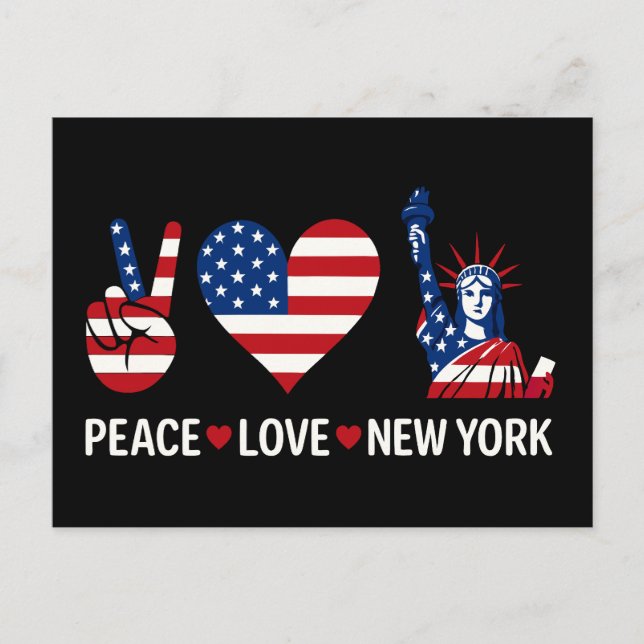 Peace Love New York Postcard (Front)