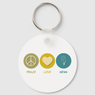 Peace Love News Keychain