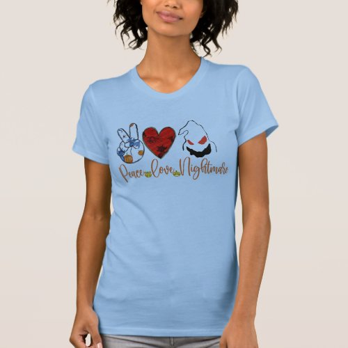 peace love nightmare funny halloween shirt womens