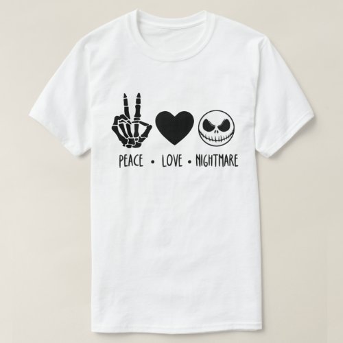 Peace Love Nightmare Halloween T_Shirt