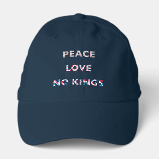 Peace Love No Kings Pattern Filled Inspirational Performance Cap