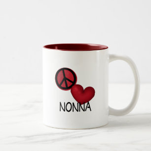 Peace Love Nonna Two-Tone Coffee Mug