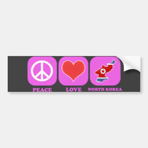 Peace Love North Korea Bumper Sticker