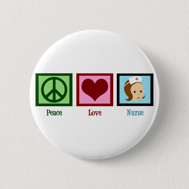 Peace Love Nurse Button (Front)